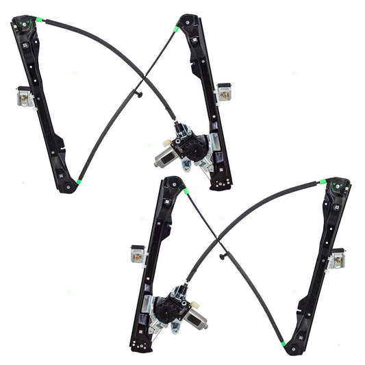 Power Window Regulators fit 2000-2007 Ford Focus 3 Door Front Set w/Motors