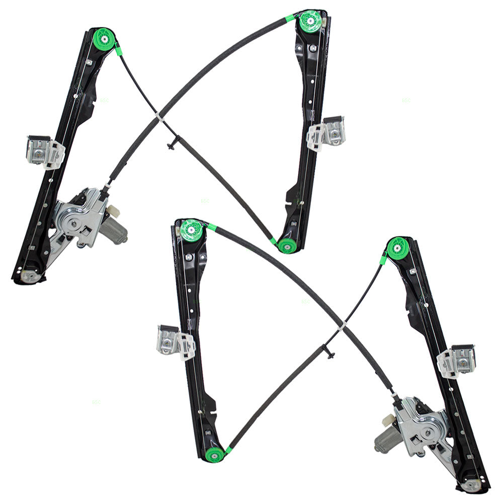 Power Window Regulators fit 2000-2007 Ford Focus 3 Door Front Set w/Motors