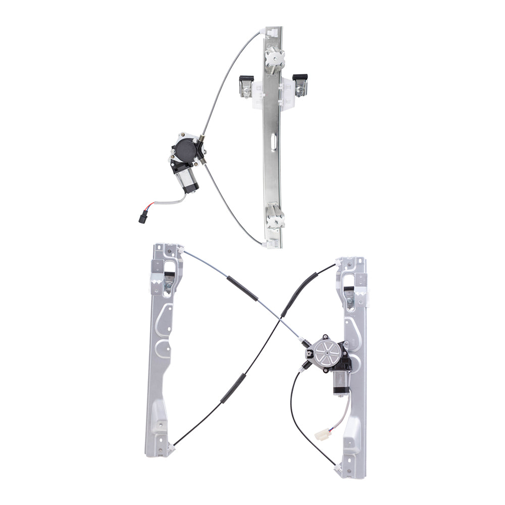 Front and Rear Driver Side Power Window Regulators with Motor Compatible with 2009-2010 F-150/Lobo