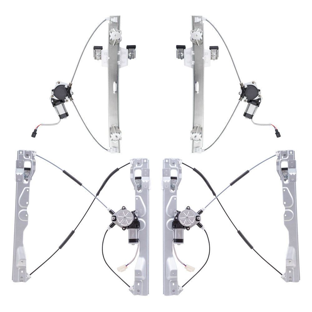 Front and Rear Power Window Regulators with Motor 4 Piece Set Compatible with 2009-2010 F-150 & 2009-2010 Lobo