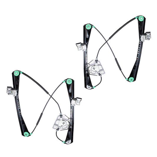 Driver and Passenger Front Power Window Lift Regulators Compatible with 2000-2002 S-Type LS YW4Z5423209AA YW4Z5423208AA-PFM