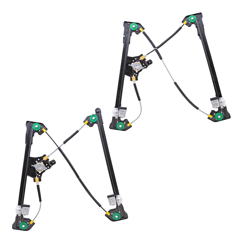 Front and Rear Driver Side Power Window Regulators Without Motor Compatible with 2004-2008 F-150/Lobo & 2006-2008 Mark LT