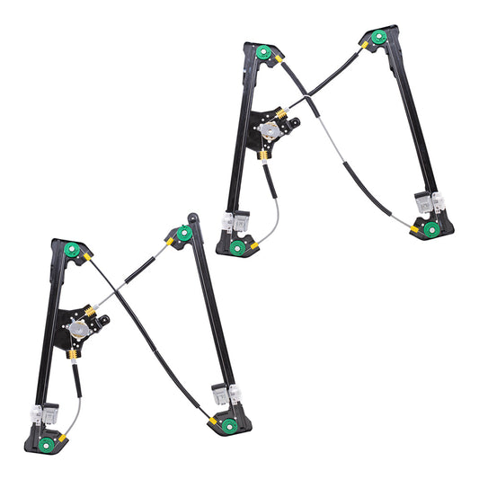 Front and Rear Driver Side Power Window Regulators Without Motor Compatible with 2004-2008 F-150/Lobo & 2006-2008 Mark LT