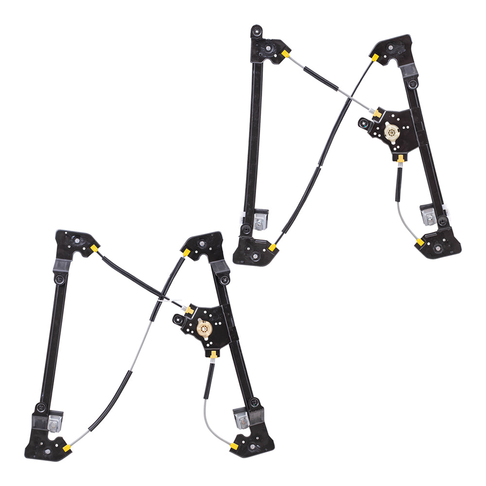 Front and Rear Driver Side Power Window Regulators Without Motor Compatible with 2004-2008 F-150/Lobo & 2006-2008 Mark LT