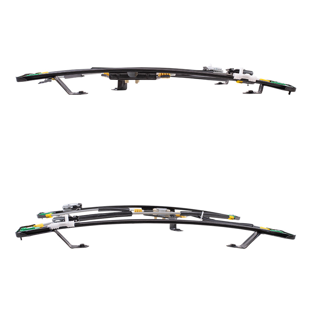 Front and Rear Driver Side Power Window Regulators Without Motor Compatible with 2004-2008 F-150/Lobo & 2006-2008 Mark LT