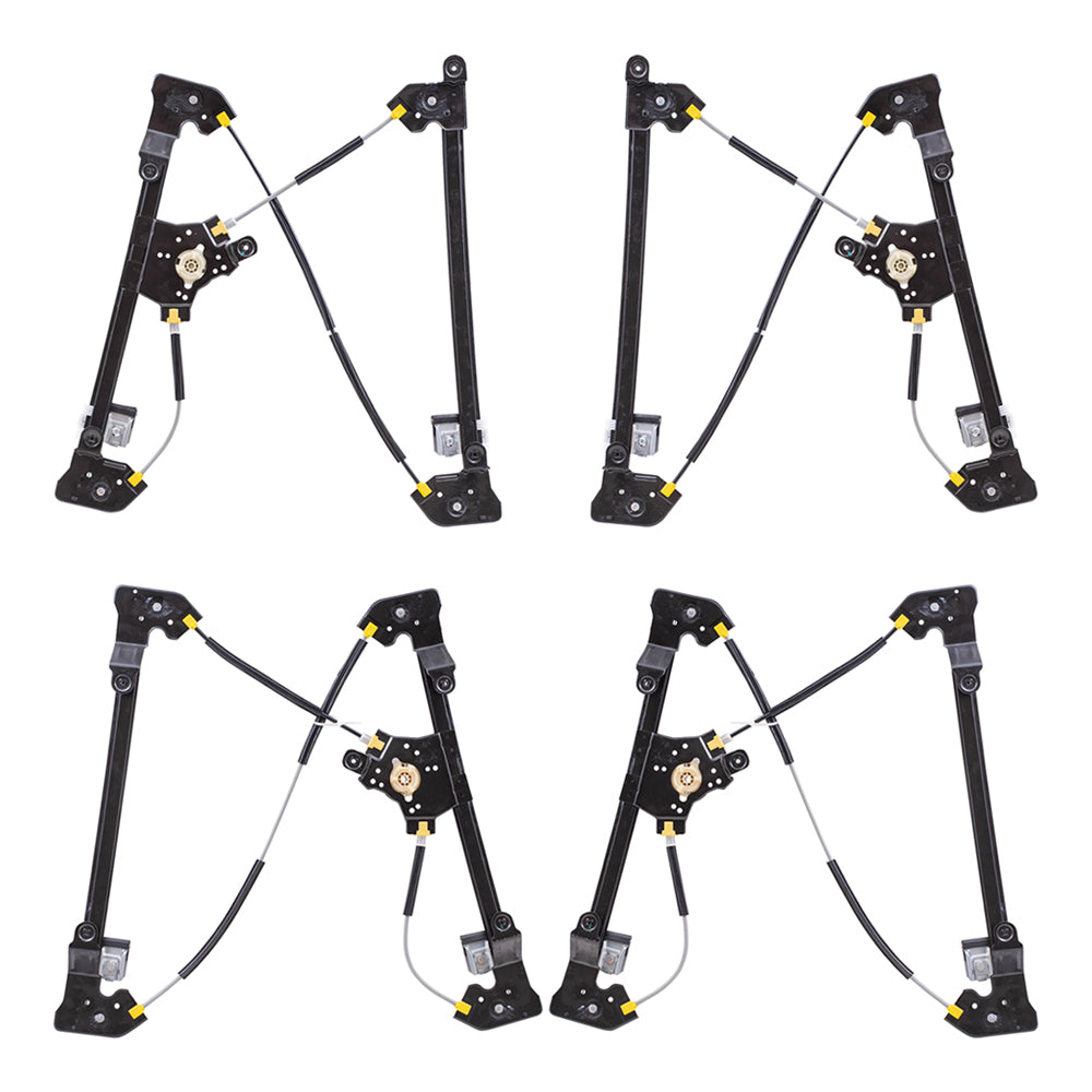 Front and Rear Power Window Regulators Without Motor 4 Piece Set Compatible with 2004-2008 F-150/Lobo & 2006-2008 Mark LT