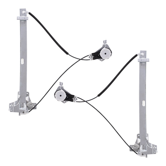 Driver and Passenger Front Manual Window Lift Regulators Compatible with 1992-2014 E-Series 2015-2016 E350 Van