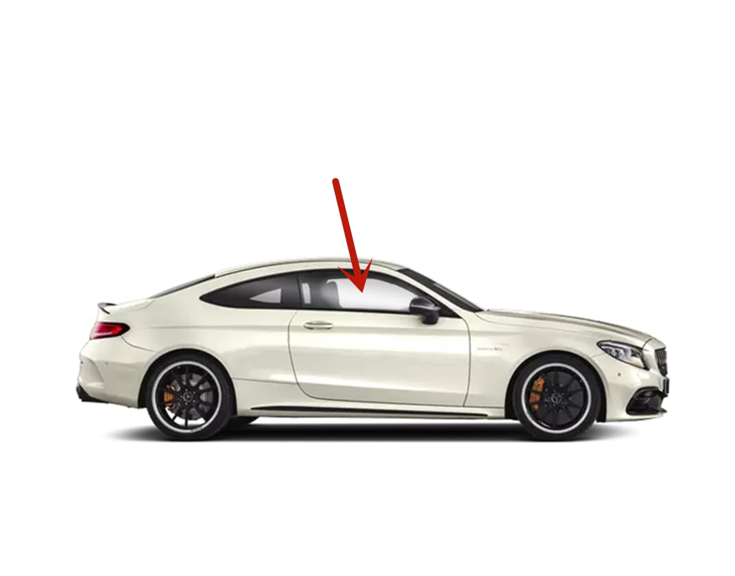 Tempered Passenger Right Side Door Window Door Glass Compatible with Mercedes Benz C300 C43AMG 2-Door Coupe 2017-2023 / C63AMG C63AMG S 2-Door Coupe 2017-2021 Models