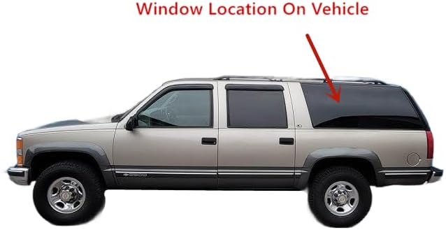 Driver Left Side Rear Quarter Window Quarter Glass Compatible with Chevrolet Suburban/GMC Suburban 1993-1999 4 DOOR Models