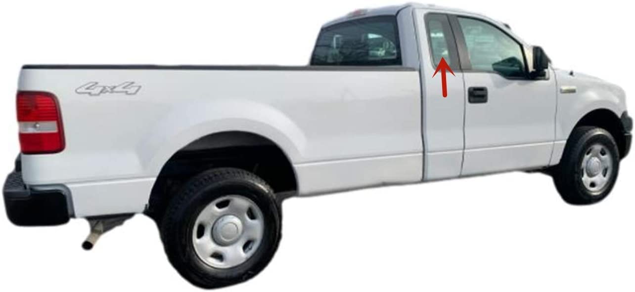 Stationary Passenger Right Side Rear Access Door Quarter Window Quarter Glass Quarter Window Compatible with Ford F150 Pickup 2 Door Standard Cab 2004-2008 Models