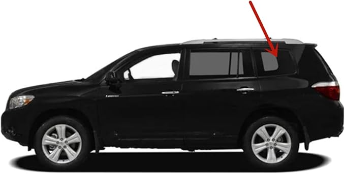 Tempered w/ Antenna Driver Left Side Quarter Window Quarter Glass Compatible with Toyota Highlander 2008-2010 Models
