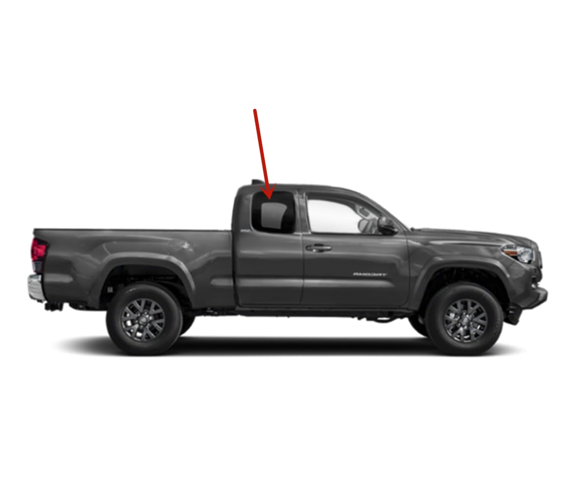 Passenger Right Side Rear Quarter Window Quarter Glass Compatible With Toyota Tacoma 2&4 Door Extended Cab Pickup 2005-2015 Models