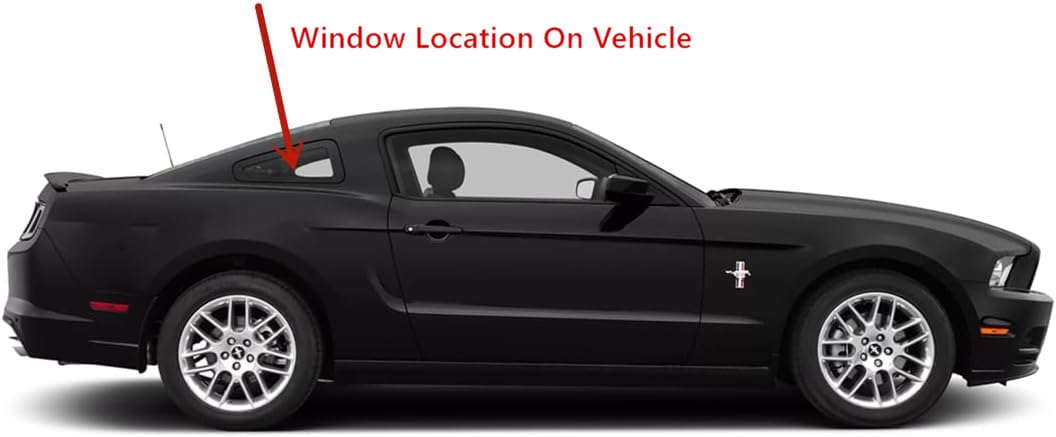 Factory Privacy Tinted Passenger Right Side Quarter Window Quarter Glass Compatible with Ford Mustang 2-Door Coupe 2005-2009 Models