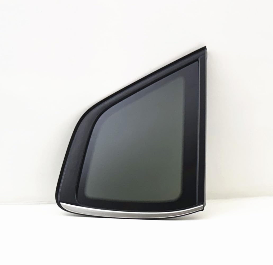 Tempered Partial Chrome Moulding Sytle Passenger Right Side Quater Window Quarter Glass Compatible with Volkswagen Taos 2022 Models