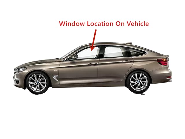 Tempered Driver Left Side Front Door Window Glass Compatible with BMW 328iGT / 330iGT / 335iGT / 340iGT 4-Door Hatchback 2014-2019 Models