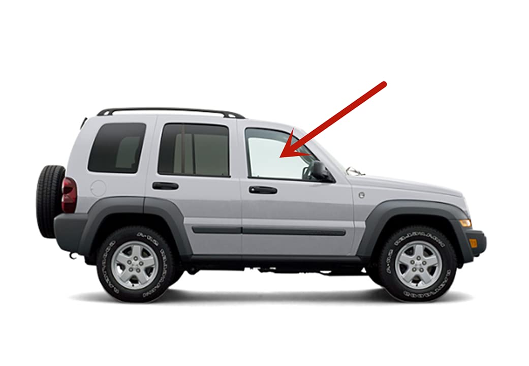 One Hole Style Passenger Right Side Front Door Window Door Glass Compatible with Jeep Liberty 2006-2007 Models