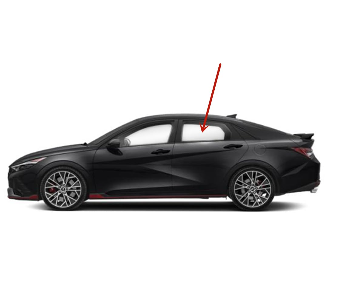 Tempered Driver Left Side Rear Door Window Door Glass Compatible with Hyundai Elantra / Elantra N 2021-2025 Models