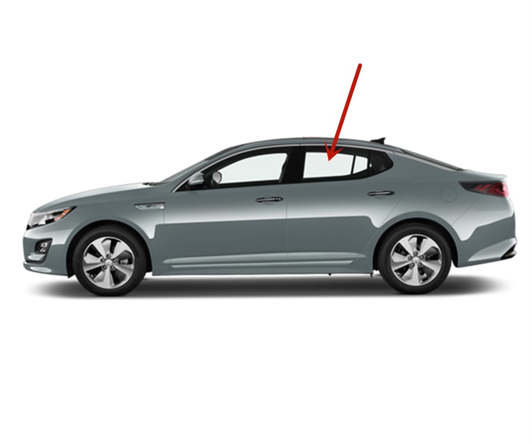 Tempered Driver Left Side Rear Door Window Door Glass Compatible with Kia Optima 2011-2015 / Optima Hybrid 2012-2016 Models
