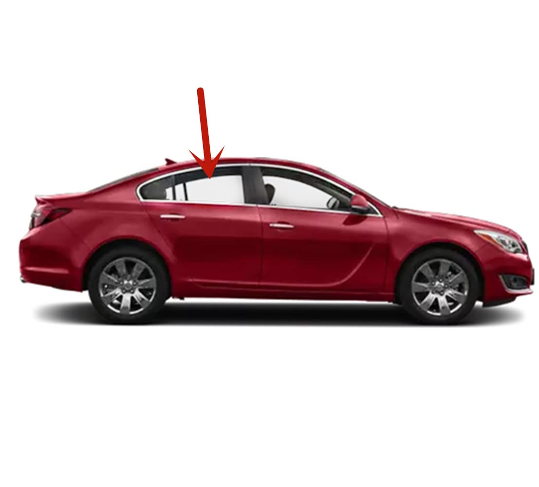 Passenger Right Side Rear Door Window Door Glass Compatible with Buick Regal 2011-2017 Models