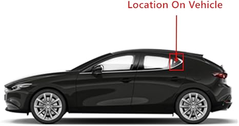 Driver Left Side Rear Vent Window Vent Glass Compatible with Mazda 3 4 Door Hatchback 2019-2025 Models