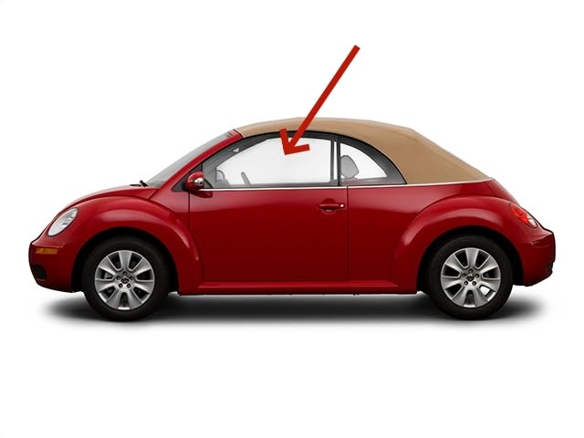 Driver Left Side Door Glass Compatible with Volkswagen New Beetle 2 Door Convertible 2003-2010 Models