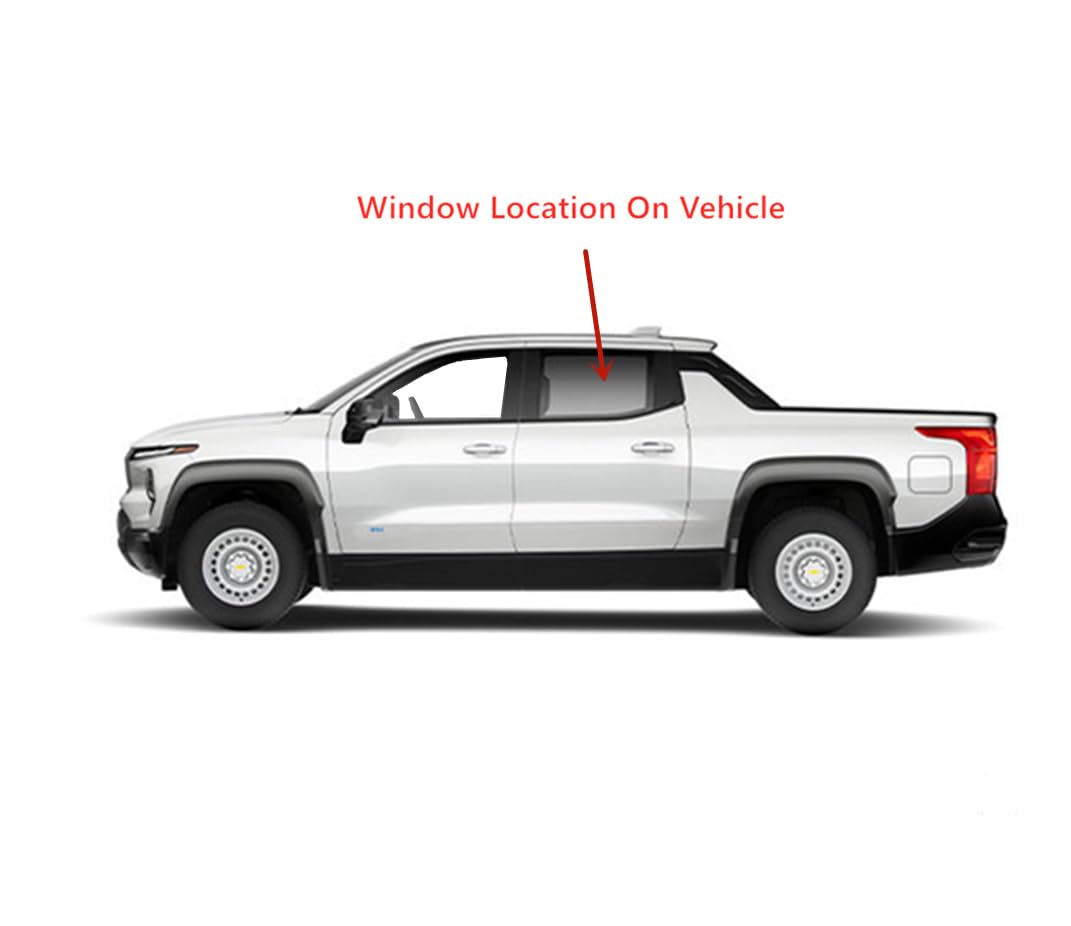 Tempered Driver Left Side Rear Door Window Door Glass Compatible with Chevrolet Silverado EV 2024-2025 Models (Only For Electric Vehicles)