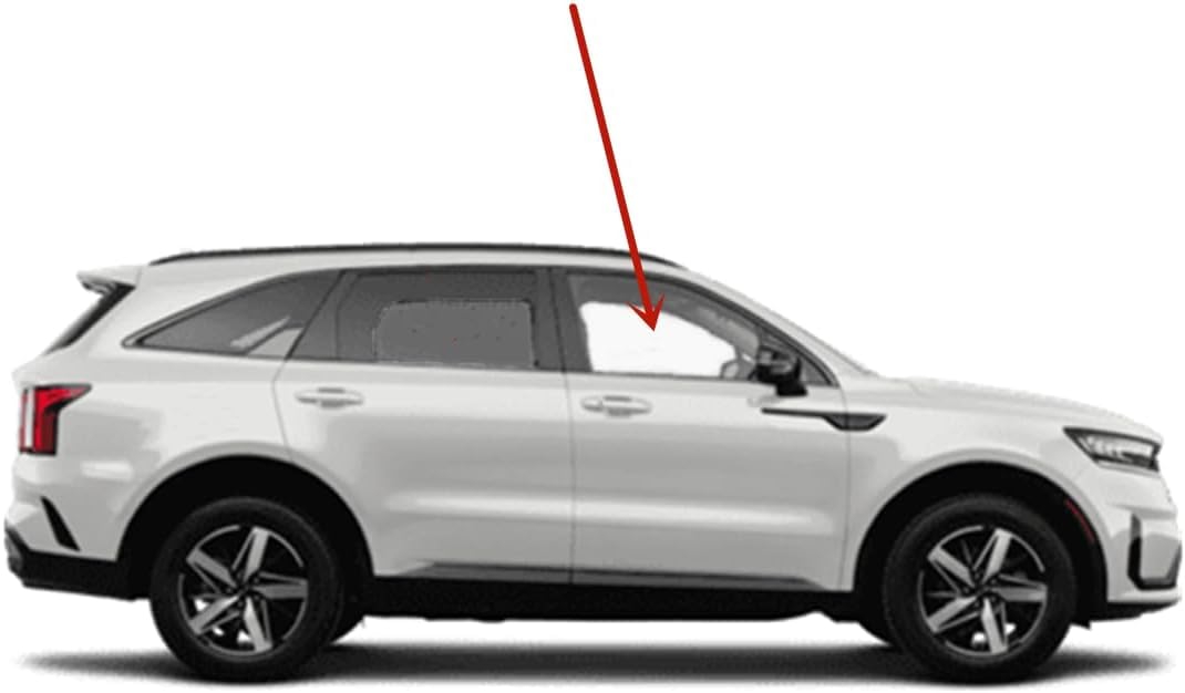 Tempered Passenger Right Side Front Door Window Door Glass Compatible with Kia Sorento 2021-2025 Models