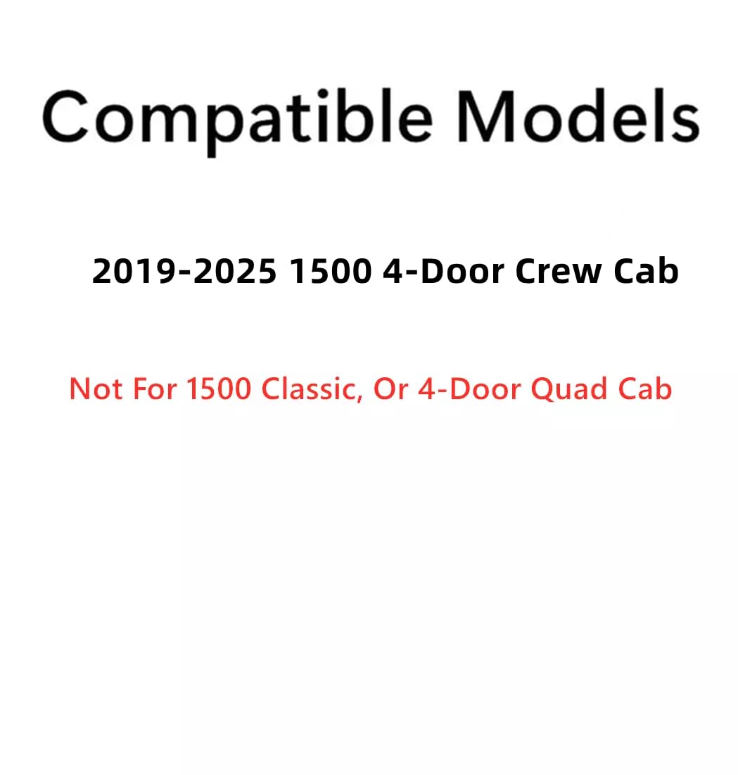 Driver Left Side Rear Door Window Door Glass Compatible with Ram 1500 Pickup 4 Door Crew Cab 2019-2025 Models (Not For 1500Classic)