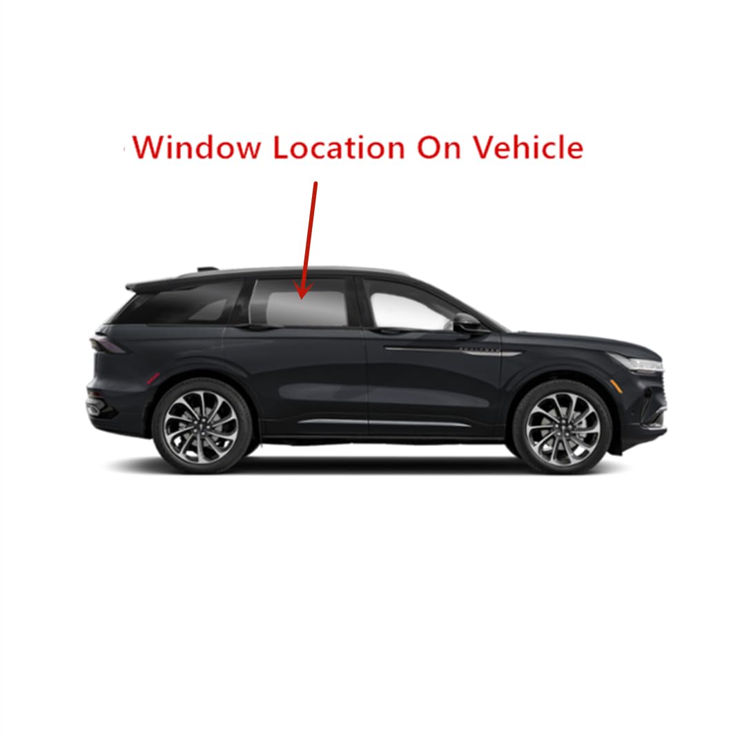 Tempered Passenger Right Side Rear Door Window Door Glass Compatible with Lincoln Nautilus 2024-2025 Models