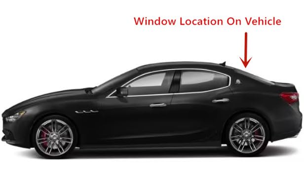 Heated Tempered Rear Back Window Back Glass Compatible with Maserati Ghibli 2014-2024 Models