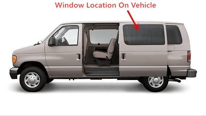 Tempered Movable Style Driver Left Side Sliding Door Window Door Glass Compatible with Ford Econoline 1998-2016 Models
