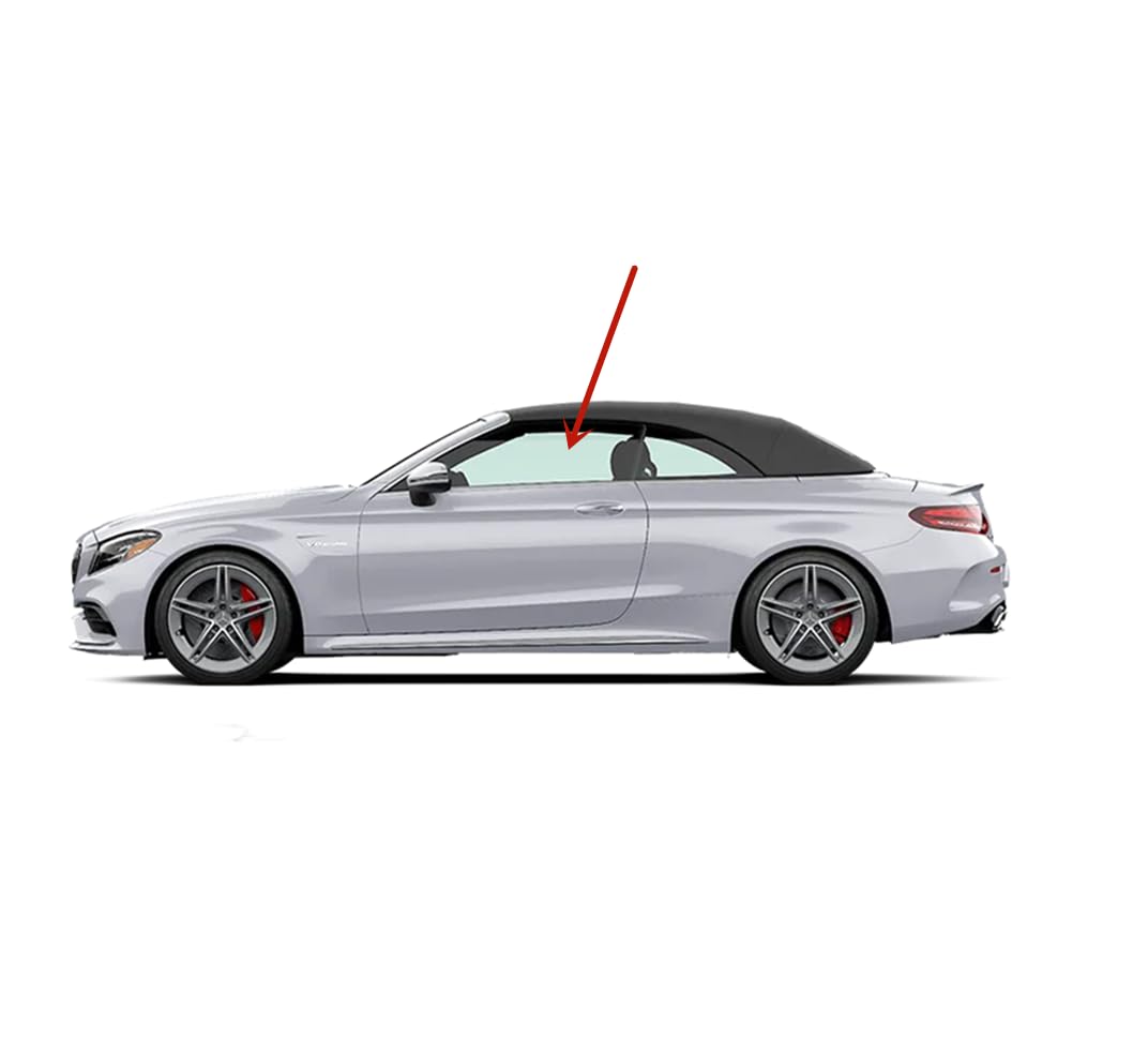 Tempered Driver Left Side Door Window Door Glass Compatible with Mercedes Benz C300 C43AMG C63AMG 2017-2023 2-Door Convertible Models
