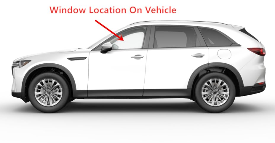 Tempered Driver Left Side Front Door Window Door Glass Compatible with Mazda CX-90 2024-2025 Models