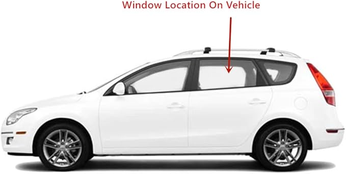 Driver Left Side Rear Door Window Door Glass Compatible with Hyundai Elantra 2009-2011 / Elantra Touring 2012 4 Door Wagon Models