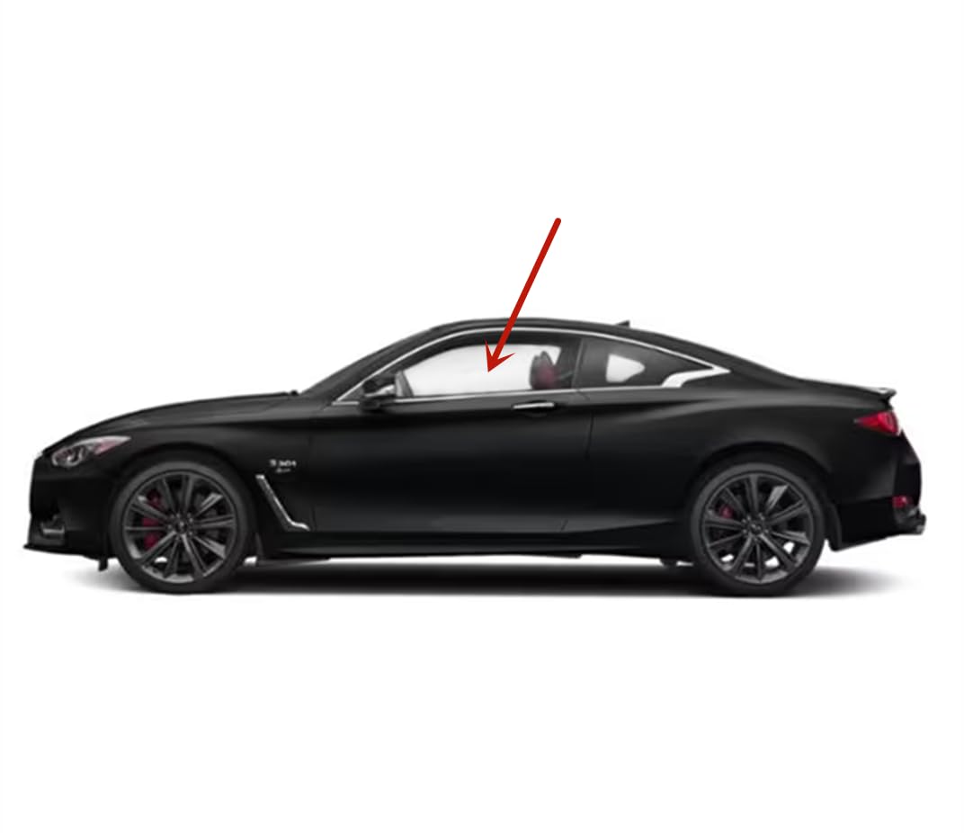 Tempered Driver Left Side Door Window Door Glass Compatible with Infiniti Q60 2017-2022 Models