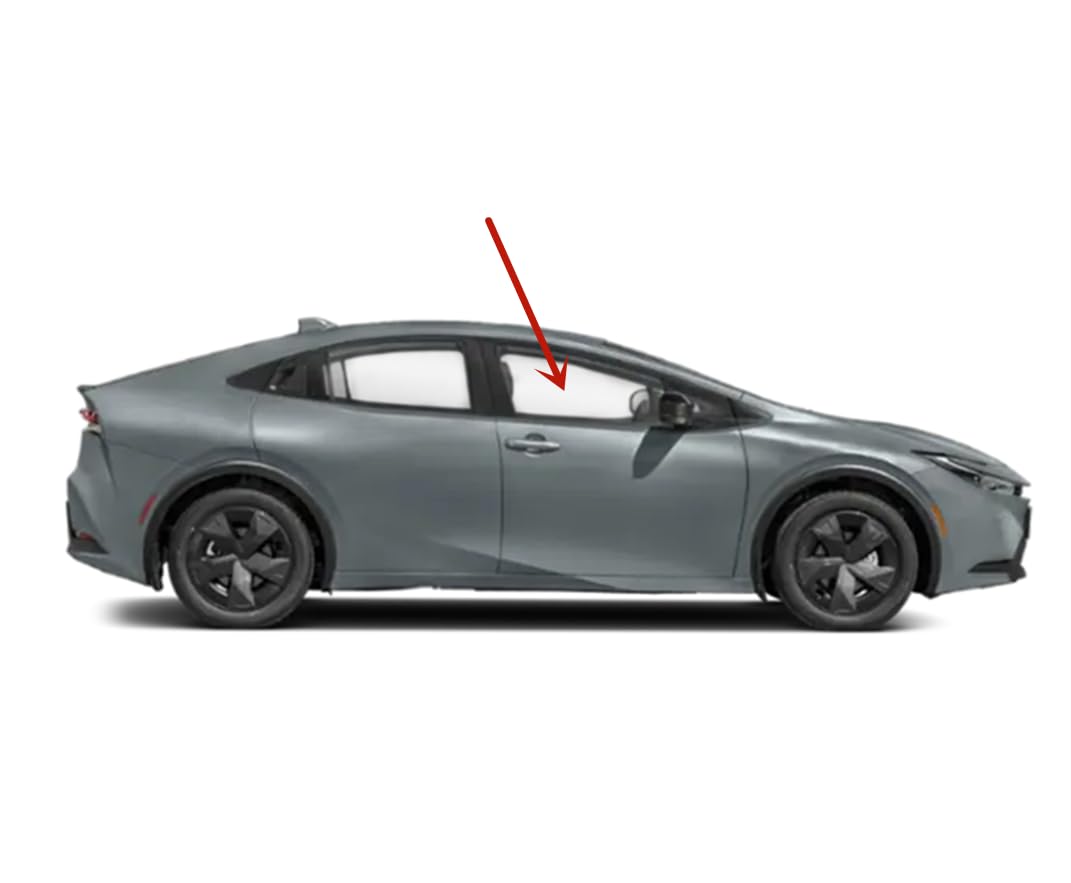 Tempered Passenger Right Side Front Door Window Door Glass Compatible with Toyota Prius / Prius Prime / Plug-in 2023-2025 Models