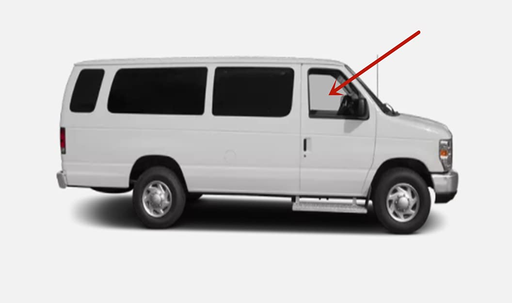 Passenger Right Side Front Door Glass Compatible with Ford Econoline Van 2015-2019 Models