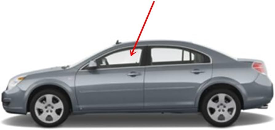 Tempered Driver Left Side Front Door Window Door Glass Compatible with Chevrolet Malibu 2008-2012 (Not for Malibu Classic) / Saturn Aura 2007-2010 Models