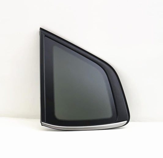 Tempered Partial Chrome Moulding Sytle Driver Left Side Quater Window Quarter Glass Compatible with Volkswagen Taos 2022 Models