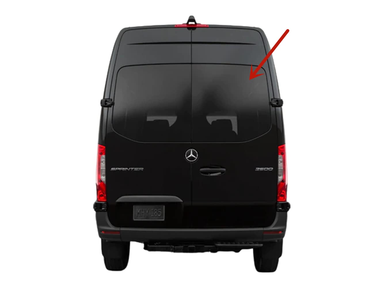 Non-Heated Privacy Back Window Back Glass Passenger Right Side No Wiper Hole Style Compatible with Mercedes Benz Sprinter 1500 2500 3500 4500 2019-2024 Models
