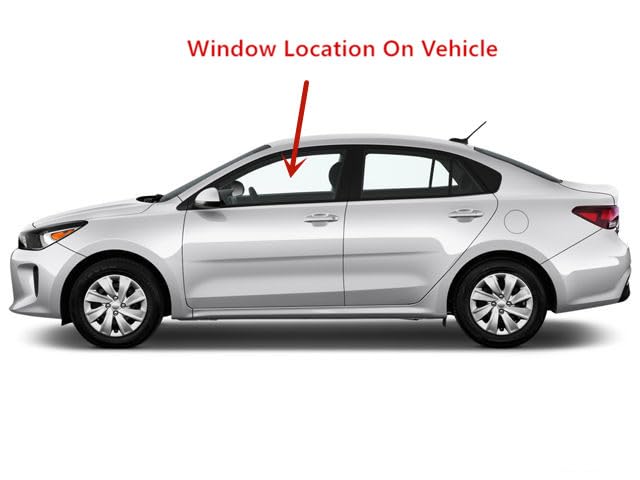 Tempered Driver Left Side Front Door Window Glass Compatible with Kia Rio / Rio5 2018-2023 Models