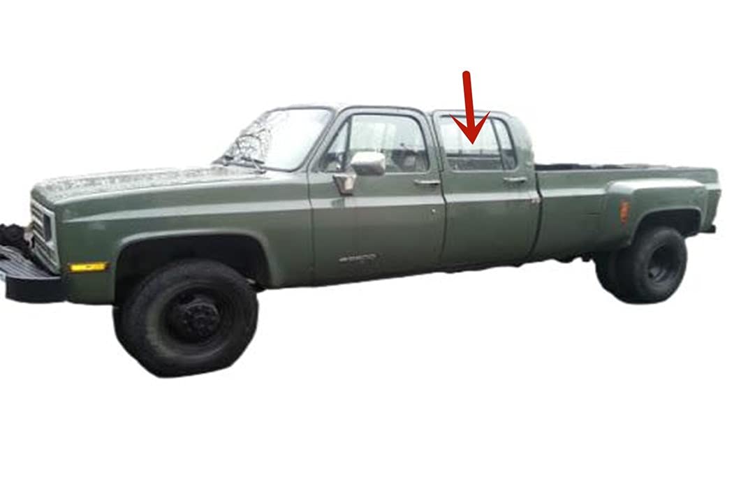 Driver Left Side Rear Door Window Door Glass Compatible with Chevrolet Suburban/GMC Suburban/Chevroket Pickup/GMC Pickup 1981-1991 4 Door Models