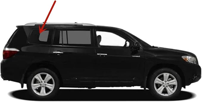 Tempered w/ Antenna Passenger Right Side Quarter Window Quarter Glass Compatible with Toyota Highlander 2008-2010 Models