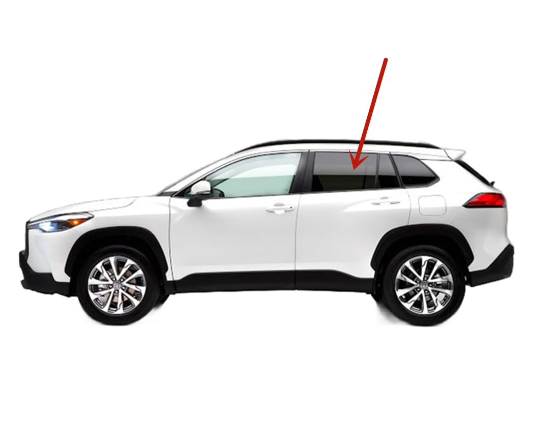 Tempered Driver Left Side Rear Door Window Door Glass Compatible with Toyota Corolla Cross 2022-2025 Models (Not For Corolla)
