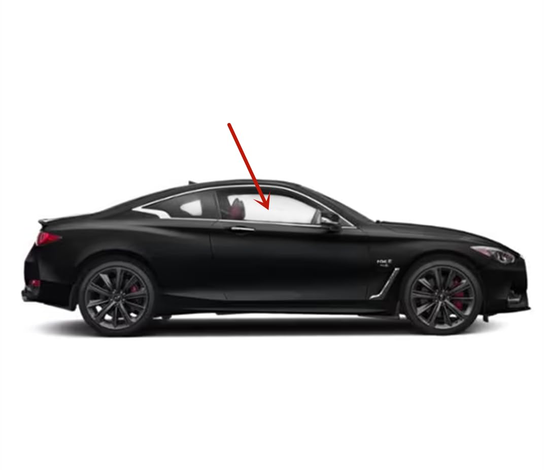 Tempered Passenger Right Side Door Window Door Glass Compatible with Infiniti Q60 2017-2022 Models