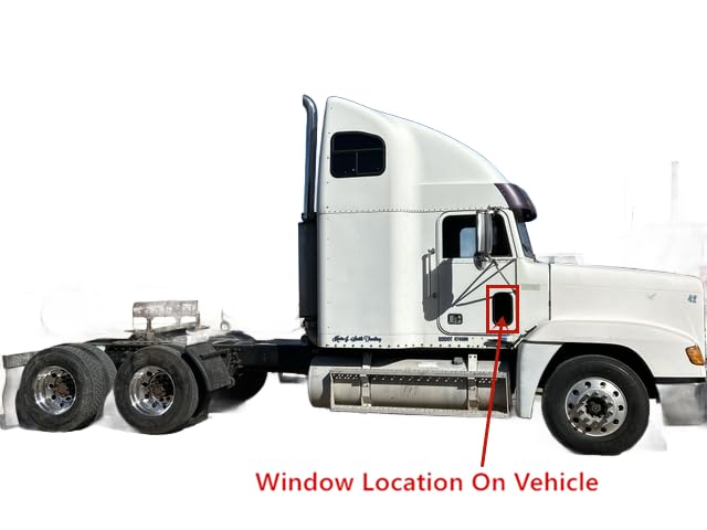 Glass Only Tempered Passenger Right Side Window Glass Compatible with Freightliner Classic XL FLD120SD 1989-2010 & FLC120 FLC112 FLD120 Silver Aero Raised Roof 1979-2004 Models