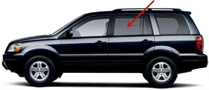 Driver Left Side Rear Door Door Glass Compatible with Honda Pilot 2003-2008 Models