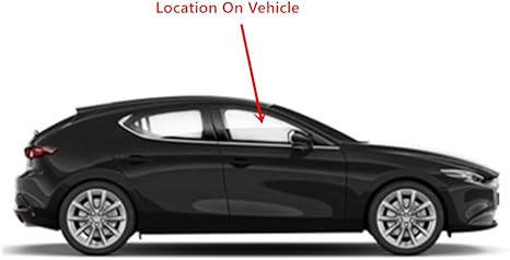 Tempered Passenger Right Side Front Door Window Door Glass Compatible with Mazda 3 4 Door Hatchback 2019-2025 Models