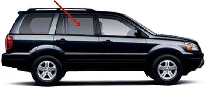 Passenger Right Side Rear Door Window Door Glass Compatible with Honda Pilot 2003-2008 Models