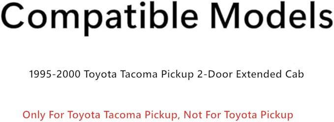 Driver Left Side Rear Quarter Window Quarter Glass Compatible with Toyota Tacoma Pickup 2 Door Extended Cab 1995-2000 Models